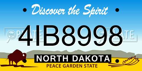 4IB8998 North Dakota License Plate