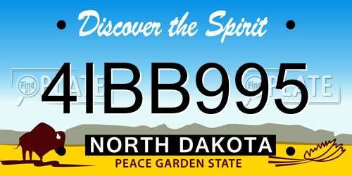4IBB995 North Dakota License Plate