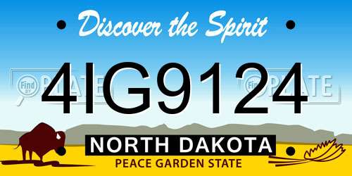 4IG9124 North Dakota License Plate