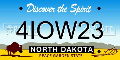 4IOW23 North Dakota License Plate