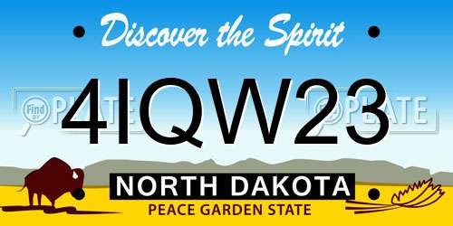 4IQW23 North Dakota License Plate