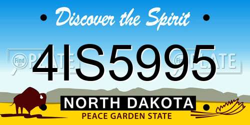 4IS5995 North Dakota License Plate
