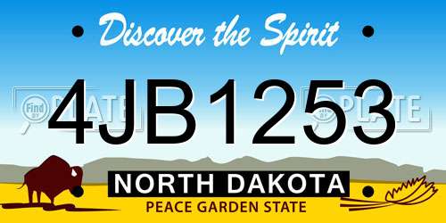 4JB1253 North Dakota License Plate