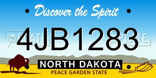 4JB1283 North Dakota License Plate