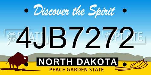 4JB7272 North Dakota License Plate