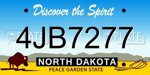4JB7277 North Dakota License Plate