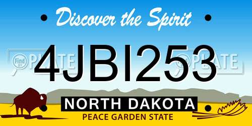4JBI253 North Dakota License Plate