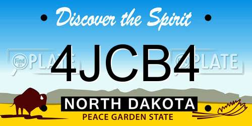 4JCB4 North Dakota License Plate