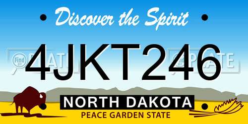 4JKT246 North Dakota License Plate