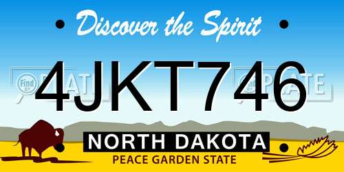 4JKT746 North Dakota License Plate