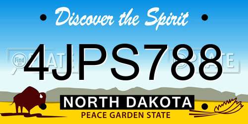 4JPS788 North Dakota License Plate