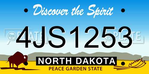 4JS1253 North Dakota License Plate