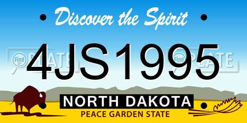 4JS1995 North Dakota License Plate