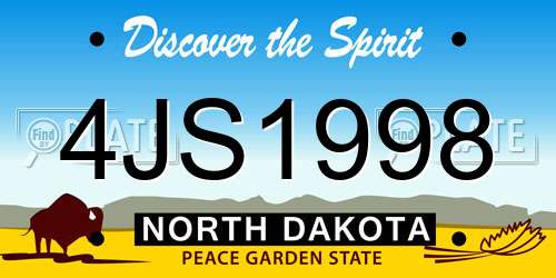 4JS1998 North Dakota License Plate