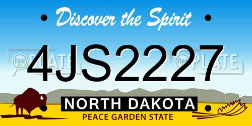 4JS2227 North Dakota License Plate