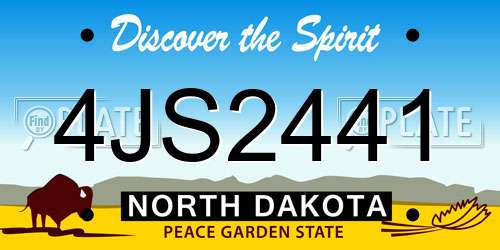 4JS2441 North Dakota License Plate