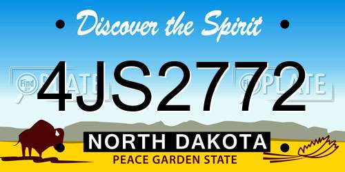 4JS2772 North Dakota License Plate