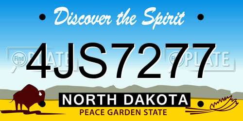 4JS7277 North Dakota License Plate