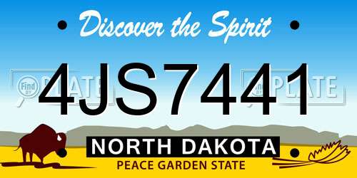 4JS7441 North Dakota License Plate