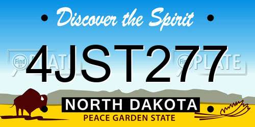 4JST277 North Dakota License Plate