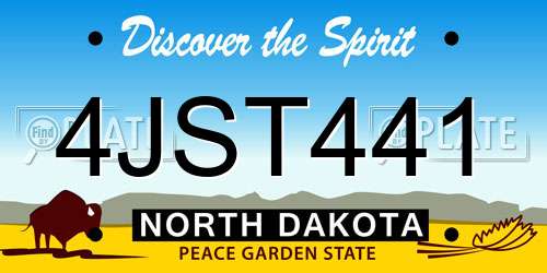 4JST441 North Dakota License Plate