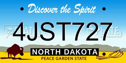 4JST727 North Dakota License Plate