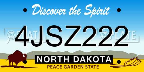 4JSZ222 North Dakota License Plate