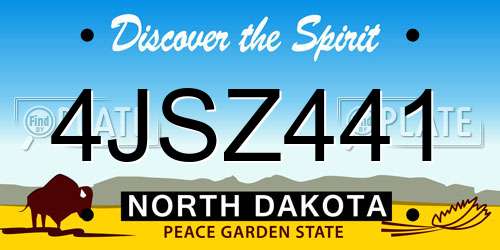4JSZ441 North Dakota License Plate