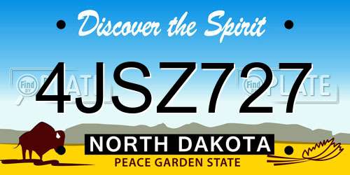 4JSZ727 North Dakota License Plate