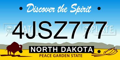4JSZ777 North Dakota License Plate