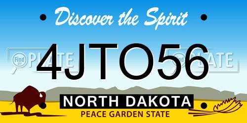 4JTO56 North Dakota License Plate