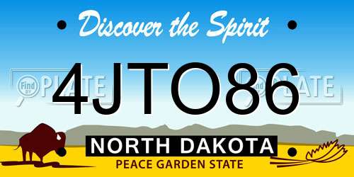 4JTO86 North Dakota License Plate