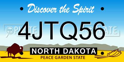 4JTQ56 North Dakota License Plate