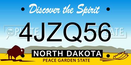 4JZQ56 North Dakota License Plate
