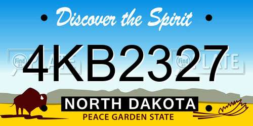 4KB2327 North Dakota License Plate