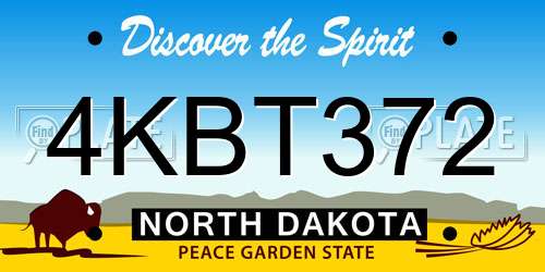 4KBT372 North Dakota License Plate