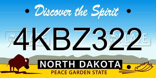 4KBZ322 North Dakota License Plate