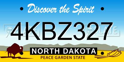 4KBZ327 North Dakota License Plate