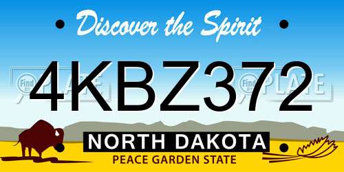 4KBZ372 North Dakota License Plate