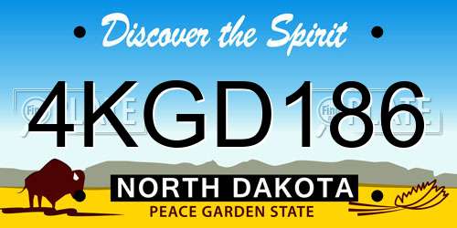 4KGD186 North Dakota License Plate
