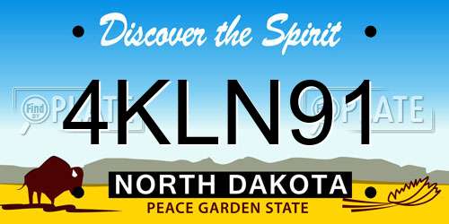 4KLN91 North Dakota License Plate