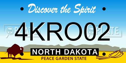 4KRO02 North Dakota License Plate
