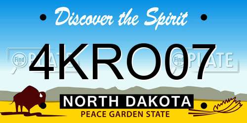 4KRO07 North Dakota License Plate