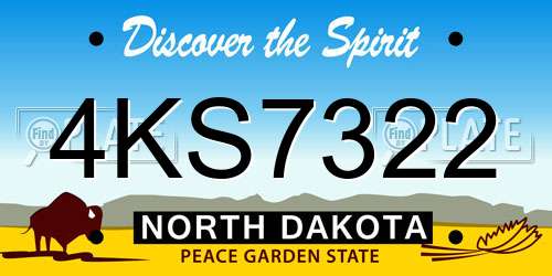 4KS7322 North Dakota License Plate