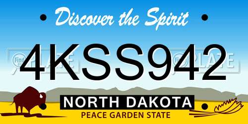 4KSS942 North Dakota License Plate
