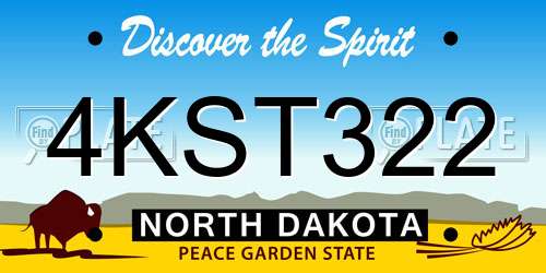 4KST322 North Dakota License Plate