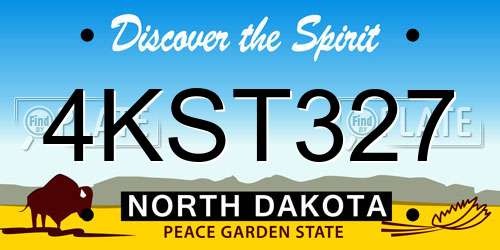 4KST327 North Dakota License Plate