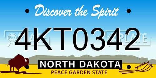 4KT0342 North Dakota License Plate