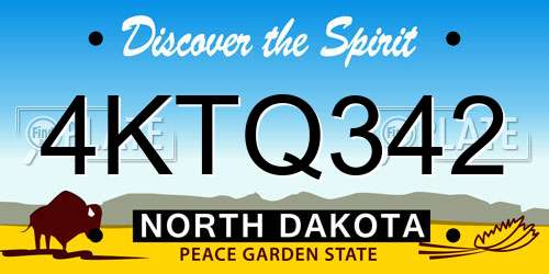 4KTQ342 North Dakota License Plate