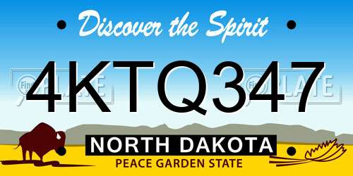 4KTQ347 North Dakota License Plate